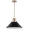Nuvo Outpost 1-Light Large Pendant Matte Black with Burnished Brass 60/7525 - alternate 1